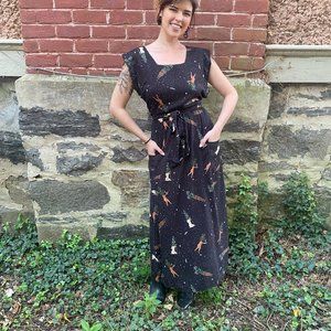 Spooky season witchy dress "Protection Spell" custom art print @merakilabbe NWOT